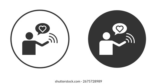 Icono de influencer. diseños de signos. pictograma sólido