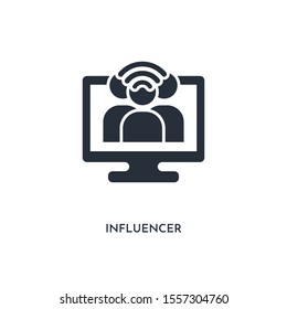 influencer icon. simple element illustration. isolated trendy filled influencer icon on white background. can be used for web, mobile, ui.