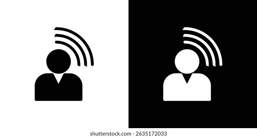 Influencer icon in solid flat trendy design style.