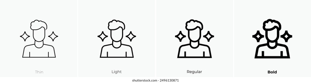 influencer icon. Thin, Light Regular And Bold style design isolated on white background