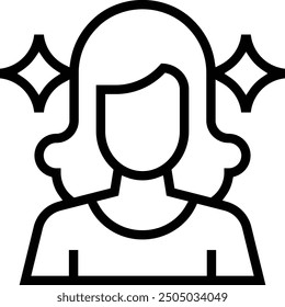 Icono de influencer. Diseño de estilo lineal delgado aislado sobre fondo blanco