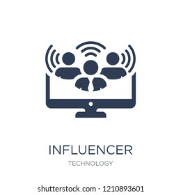 Influencer icon. Trendy flat vector Influencer icon on white background from Technology collection, vector illustration can be use for web and mobile, eps10