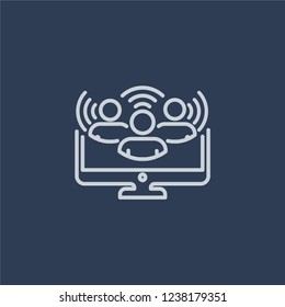 Influencer icon. Trendy flat vector line Influencer icon on dark blue background from Technology collection. 