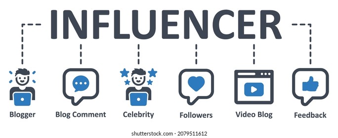 Influencer icon - vector illustration . influencer, blogger, blog, infographic, template, presentation, concept, banner, pictogram, icon set, icons .