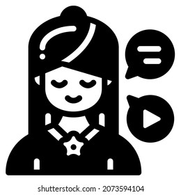 influencer icon for website, application, printing, document, poster design, etc.