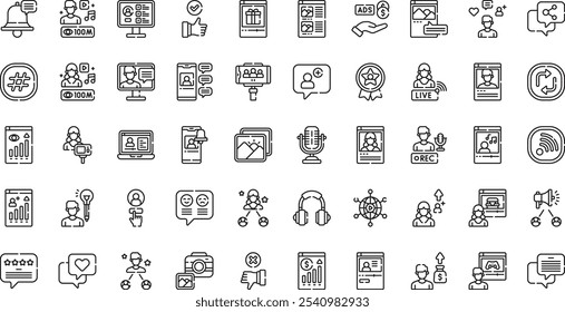 Influencer icons High-Quality Vector Icons Collection with Editable Stroke. Ideal for Professional and Creative Projects.