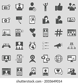 Influencer Icons. Sticker Design. Vector Illustration.