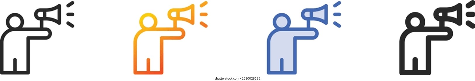 influencer icon.Thin Linear, Gradient, Blue Stroke and bold Style Design Isolated On White Background