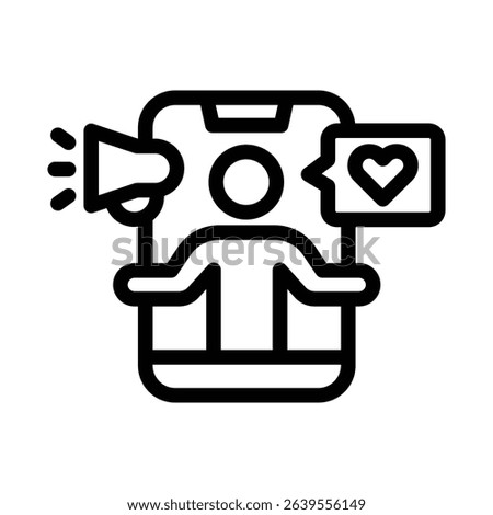 influencer line icon illustration vector graphic. Simple element illustration vector graphic, suitable for app, websites, and presentations isolated on white background