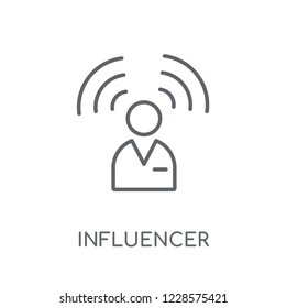 Influencer linear icon. Modern outline Influencer logo concept on white background from Technology collection. Suitable for use on web apps, mobile apps and print media.