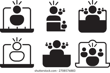Influencer Logo Variantes, Influencer icono pictograma, Digital Influence Icons signo, megáfono, iconos de redes sociales,