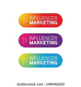 Influencer marketing button set vector