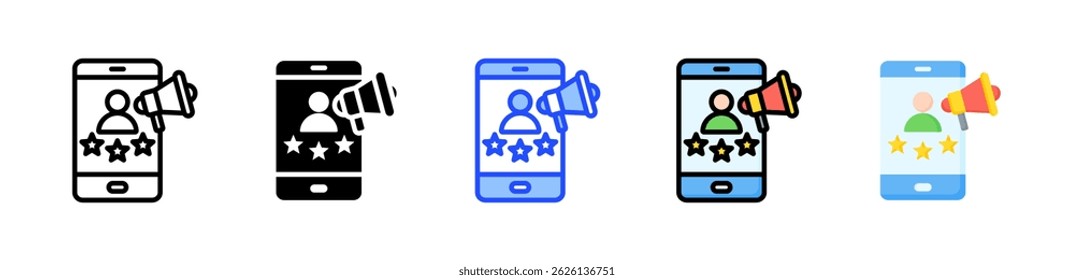 Influencer Marketing Icon Collection With Multiple Styles