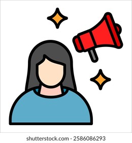 Influencer Marketing Icon Element For Design