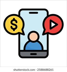 Influencer Marketing Icon Element For Design