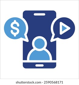 Influencer Marketing Icon Element For Design