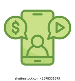 Influencer Marketing Icon Element For Design