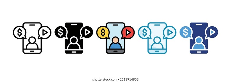 Influencer Marketing Icon Set Multiple Style Collection