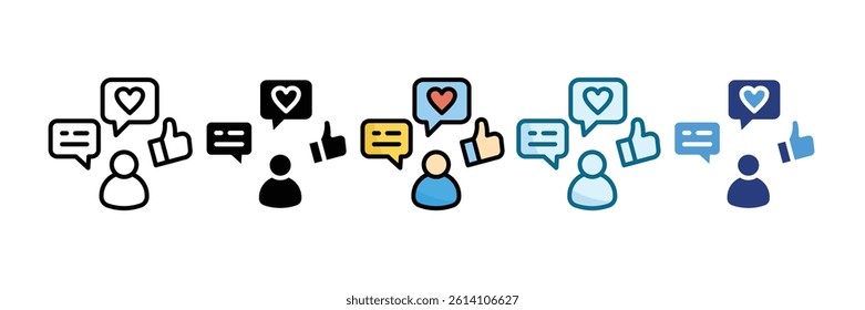 Influencer Marketing Icon Set Multiple Style Collection