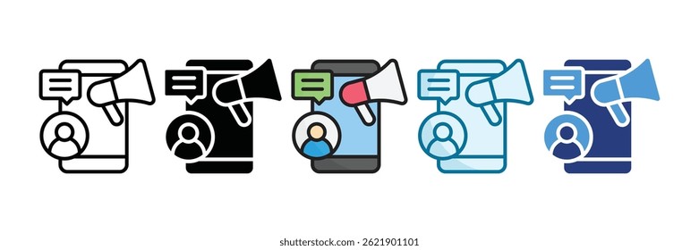 Influencer Marketing Icon Set Multiple Style Collection