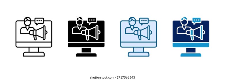 Conjunto de iconos de marketing de influencers Colección de estilo múltiple