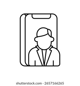 ícone de marketing do influenciencer com ilustração de estoque de vetor de fundo branco
