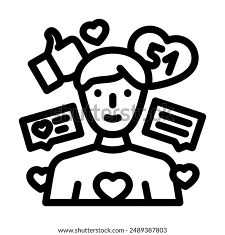 influencer marketing line icon vector. influencer marketing sign. isolated contour symbol black illustration