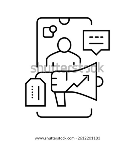 influencer marketing line icon vector. influencer marketing sign. isolated contour symbol black illustration