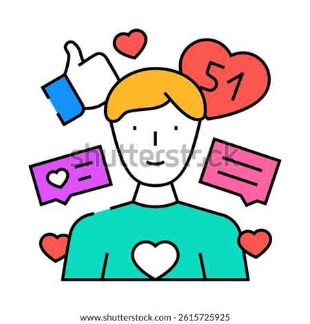 influencer marketing line icon vector. influencer marketing sign. isolated symbol illustration