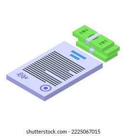 Influencer money contract icon isometric vector. Digital online. Customer campaign