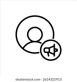 influencer outline icon. buzzer black line illustration.
