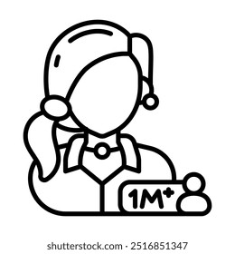 Influencer Outline Icon, Vector illustration