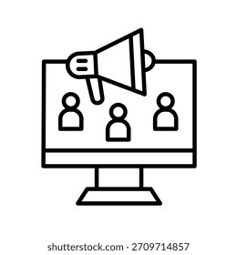 Influencer Outline Icon Vector Illustration