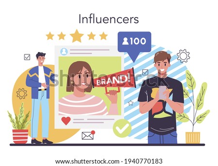 Influencer promotion. Advertsing and PR concept. Commercial advertisement