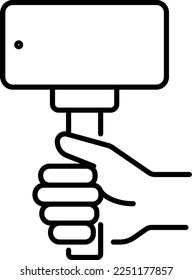 Influencer, selfie, smartphone vector icon on transparent background. Outline Influencer, selfie, smartphone vector icon