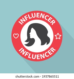 influencer stamp with shadow- vector illustration