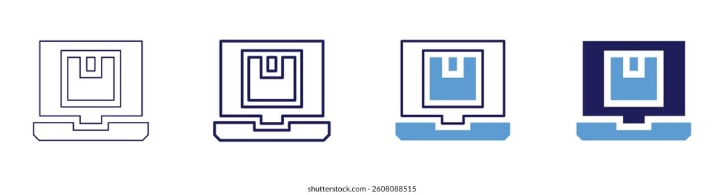 Influencer storefronts icon in 4 different styles. Thin Line, Line, Bold Line, Duotone. Duotone style. Editable stroke.