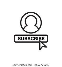 Ilustración vectorial de icono de contorno de Suscribirse de influencer