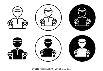 influencer symbol icon sign collection in white and black