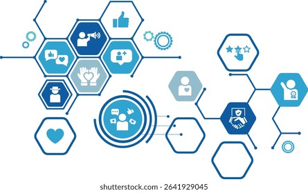 Influencer telling brand's story, banner web icon for business and social media marketing, Celebrity, Character, Reviewer, follower, trust and Sincerity. Minimal vector	