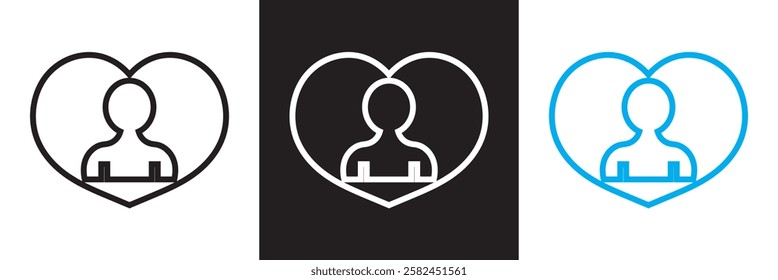 Influencer thin line icon set. Containing promotion, leadership, passion, marketing, etc.  isolated on white and black background. vector illustration. EPS 10