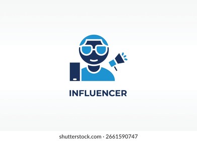 Vetor INFLUENCER, ícone ou logotipo símbolo isolado ilustração