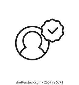 Influencer Verified Outline Icon Ilustración vectorial