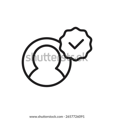 Influencer Verified Outline Icon Vector Illustration