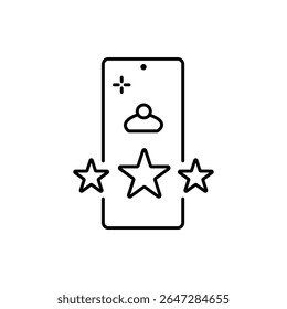 Influencer Vlog icon vector illustration. Contains such icon as Micro influencer, Social media, Selfie, Live, Creator and more. Expanded Stroke