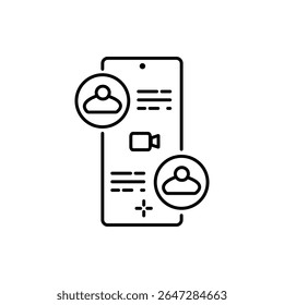 Influencer Vlog icon vector illustration. Contains such icon as Micro influencer, Social media, Selfie, Live, Creator and more. Expanded Stroke