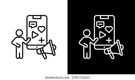 Influencer White Icon Set Design