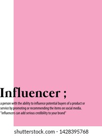 Influencer wording slogan print for t  shirt graphic   other uses    Vektör