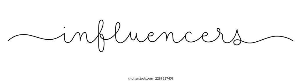 INFLUENCERS black vector monoline calligraphy banner