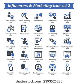 Influencers Marketing Icon Set 2, Vector Graphics